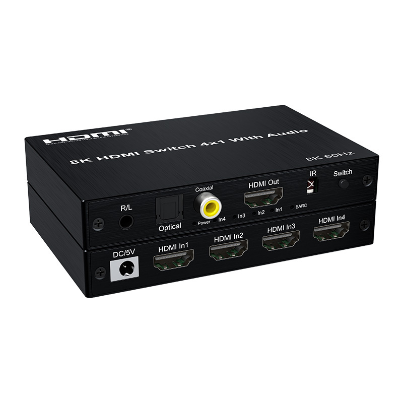 8K HDMI Switch 4x1 with Audio Extractor 8K60Hz